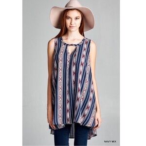 Aztec Hi-Low Oversized Tunic Dress